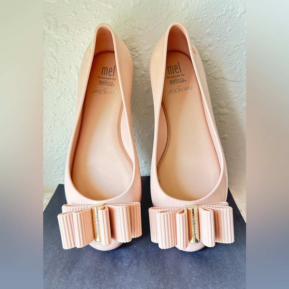 Mini Melissa Girl’s Pink Bow Flats